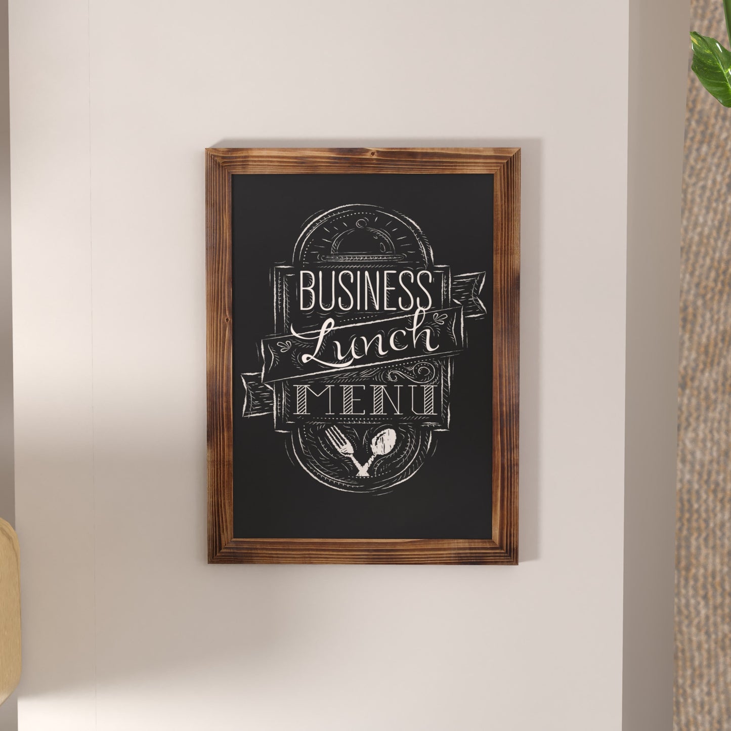 Canterbury Wall Mount Magnetic Chalkboard Sign with Eraser, Hanging Wall Chalkboard Memo Board for Home, School, or Business