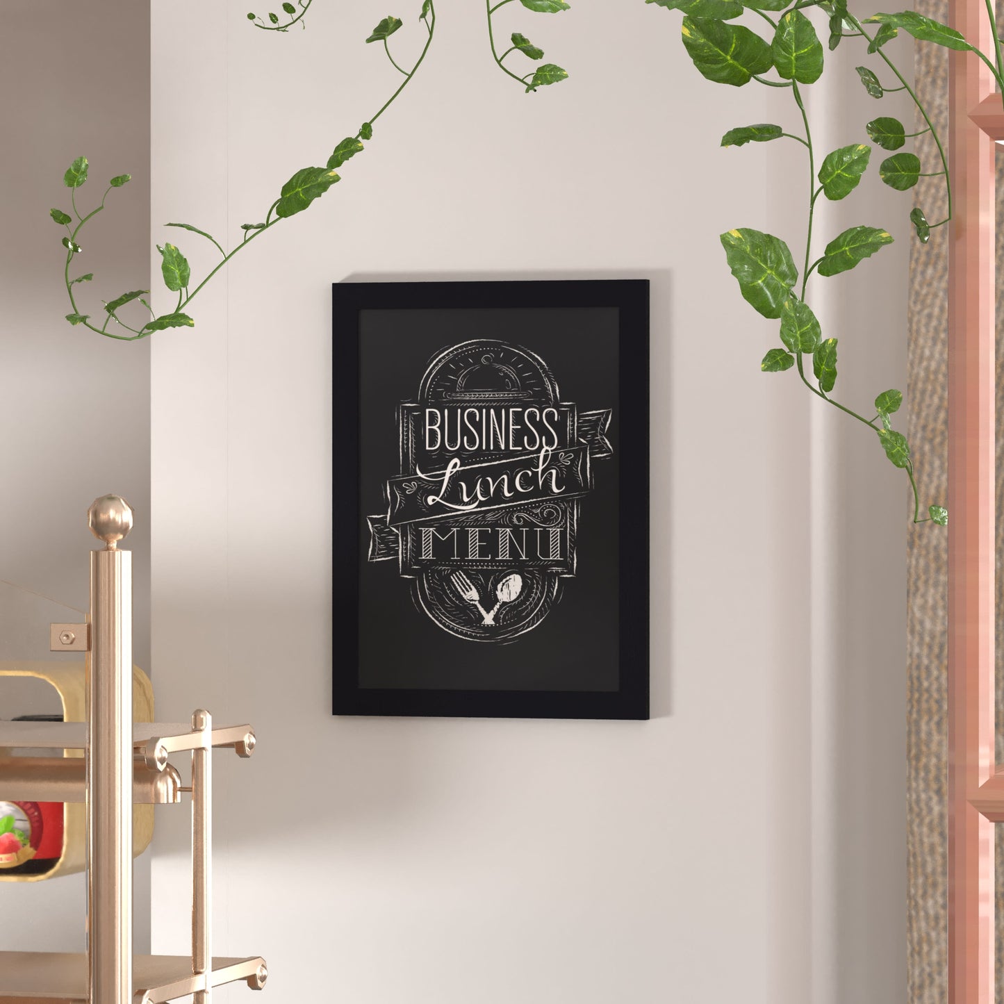 Canterbury Wall Mount Magnetic Chalkboard Sign with Eraser, Hanging Wall Chalkboard Memo Board for Home, School, or Business