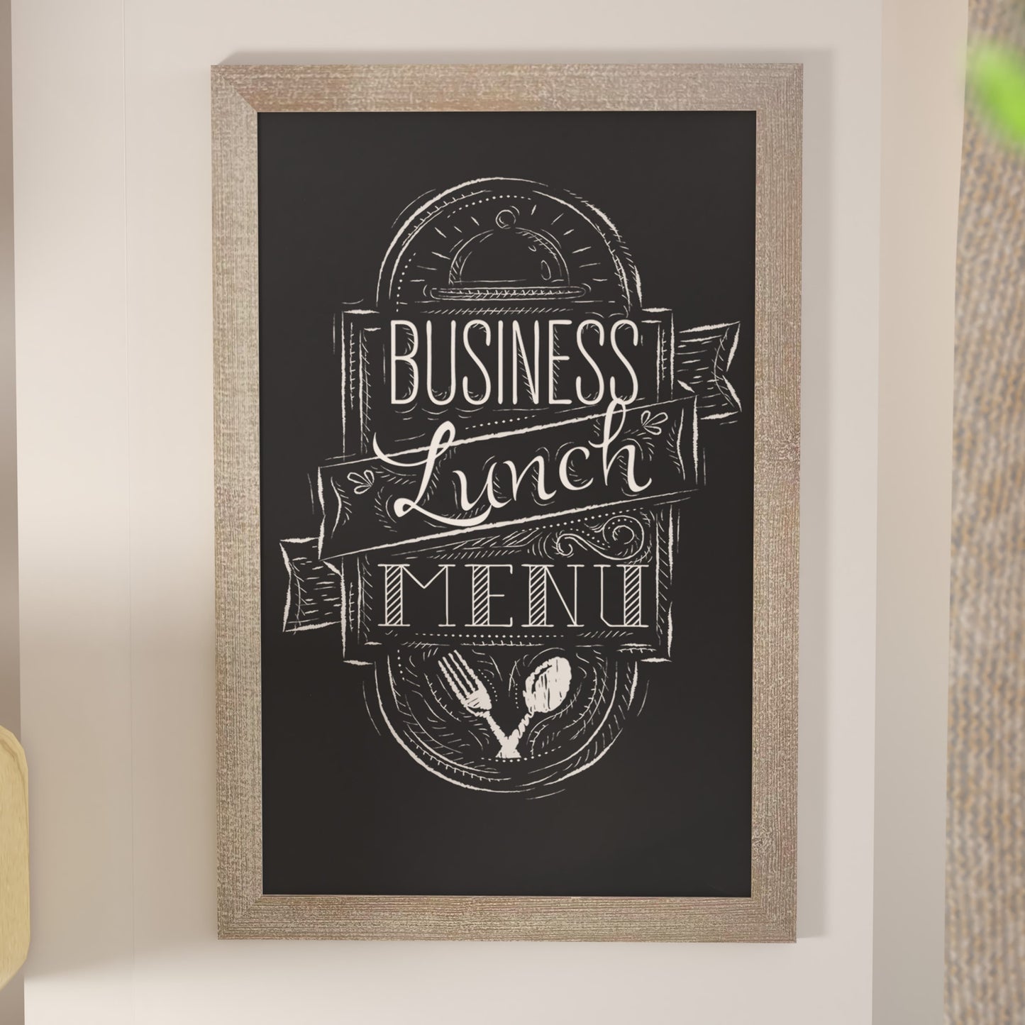 Canterbury Wall Mount Magnetic Chalkboard Sign with Eraser, Hanging Wall Chalkboard Memo Board for Home, School, or Business