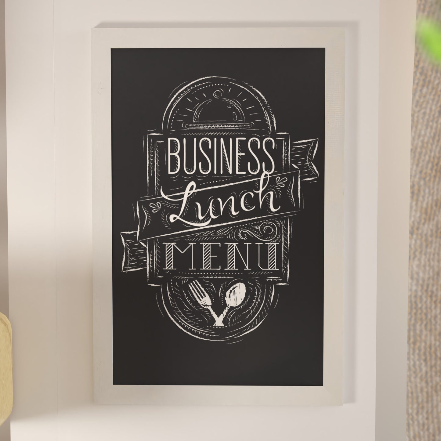 Canterbury Wall Mount Magnetic Chalkboard Sign with Eraser, Hanging Wall Chalkboard Memo Board for Home, School, or Business