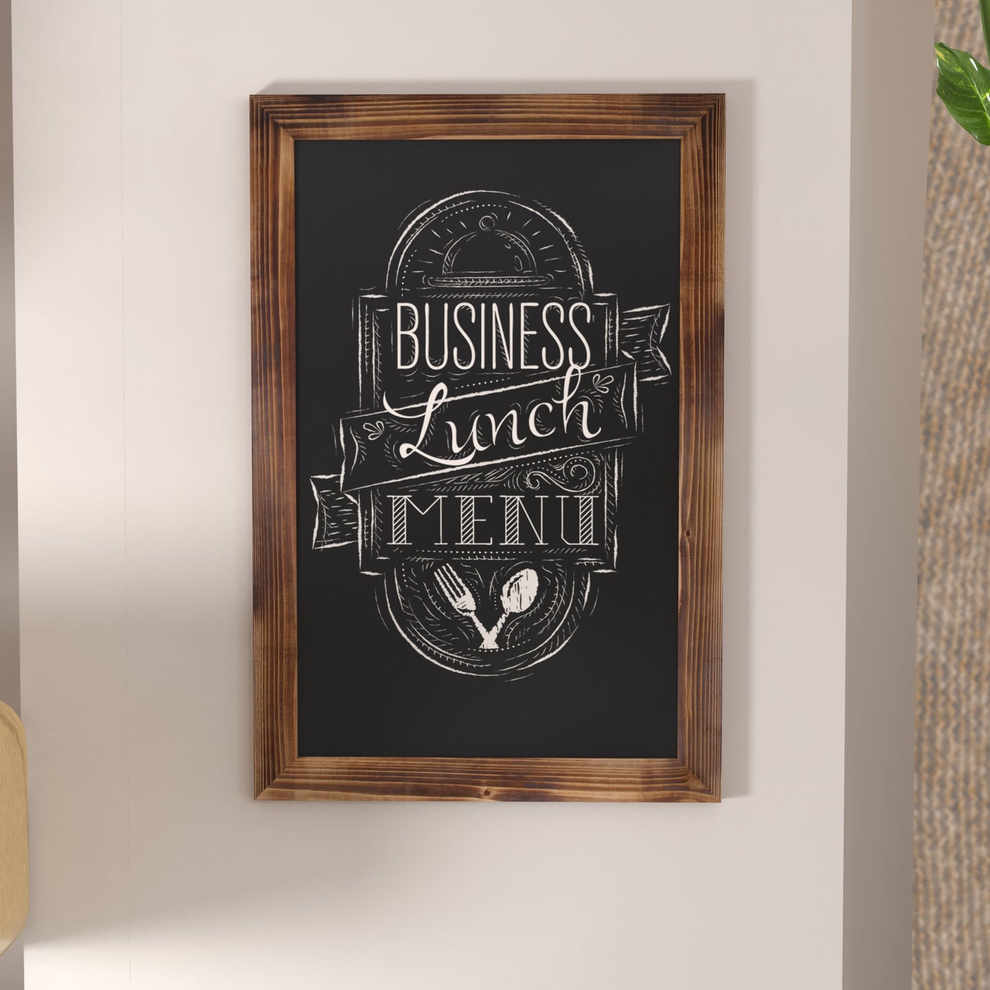 Canterbury Wall Mount Magnetic Chalkboard Sign with Eraser, Hanging Wall Chalkboard Memo Board for Home, School, or Business