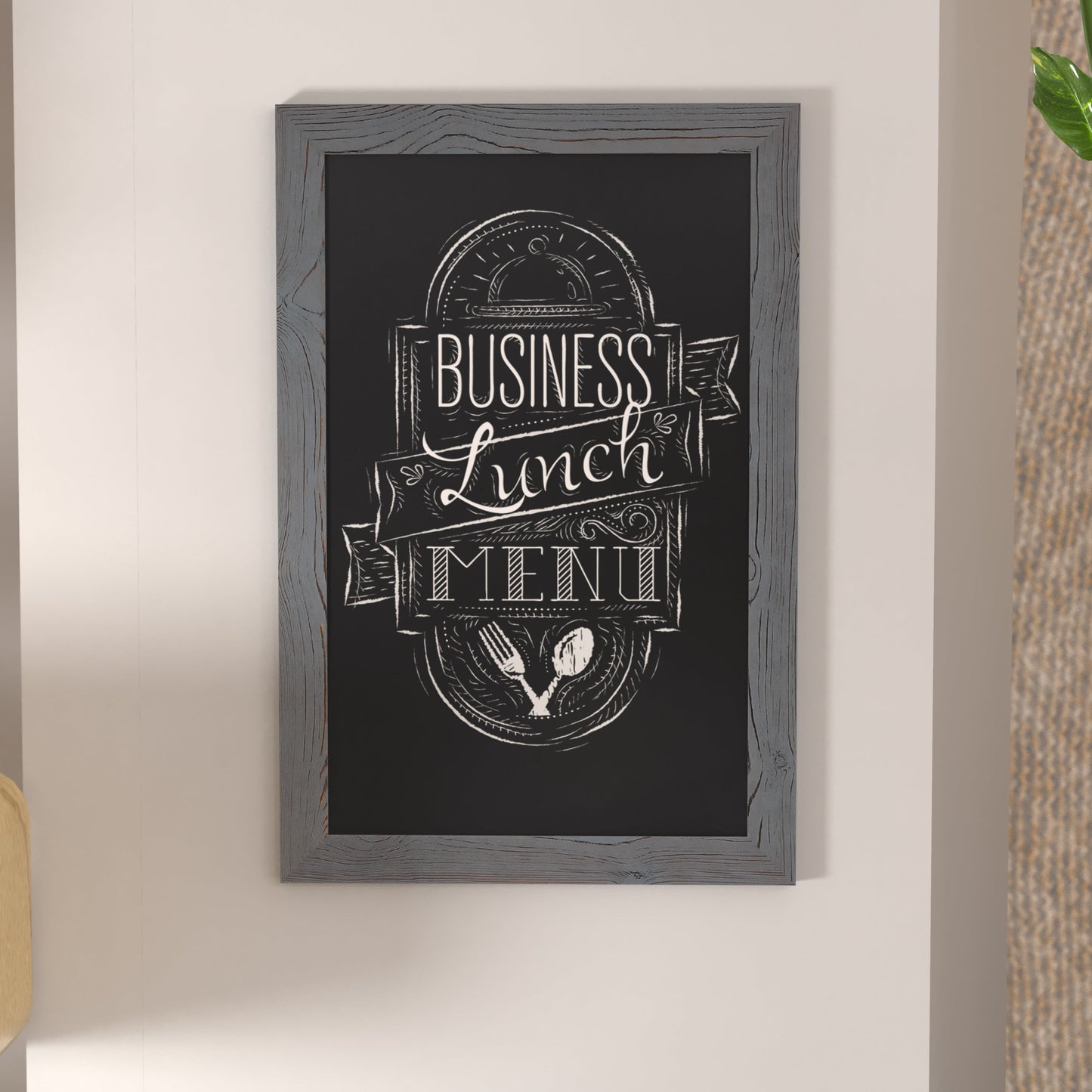 Canterbury Wall Mount Magnetic Chalkboard Sign with Eraser, Hanging Wall Chalkboard Memo Board for Home, School, or Business
