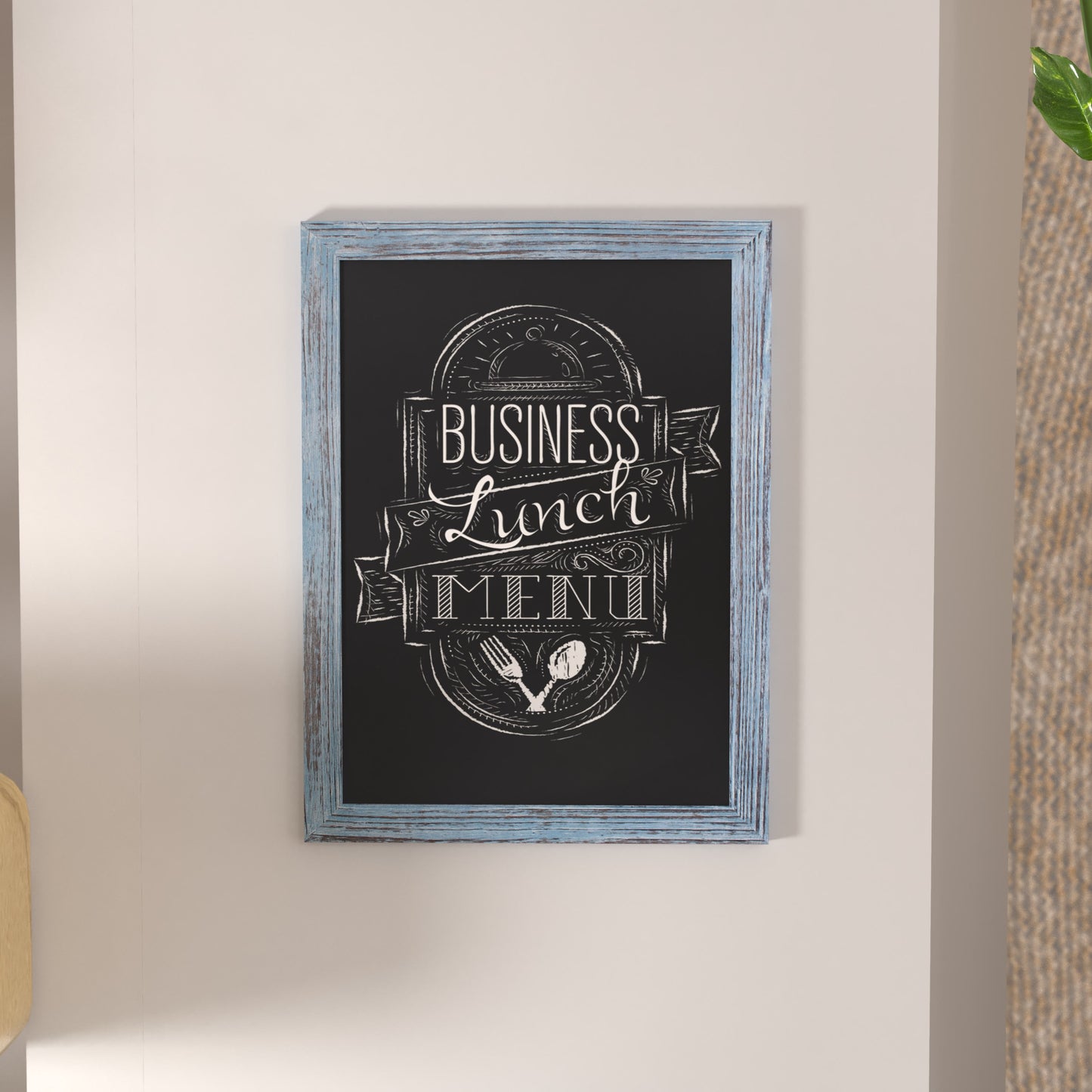 Canterbury Wall Mount Magnetic Chalkboard Sign with Eraser, Hanging Wall Chalkboard Memo Board for Home, School, or Business