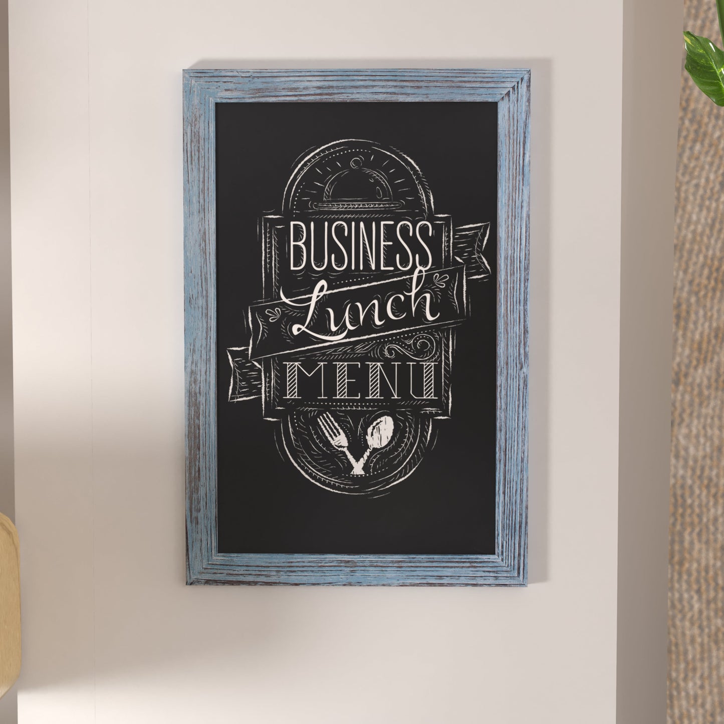 Canterbury Wall Mount Magnetic Chalkboard Sign with Eraser, Hanging Wall Chalkboard Memo Board for Home, School, or Business