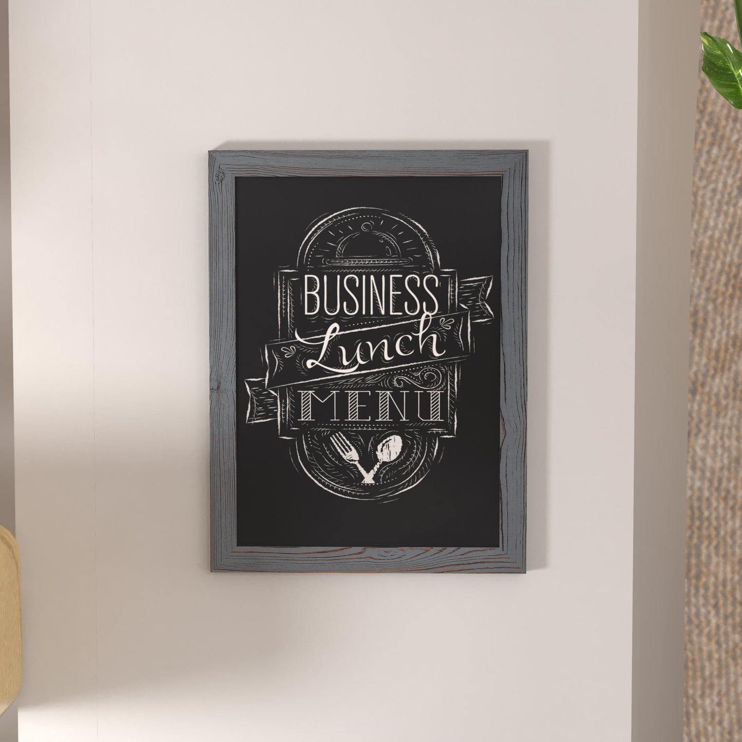 Canterbury Wall Mount Magnetic Chalkboard Sign with Eraser, Hanging Wall Chalkboard Memo Board for Home, School, or Business