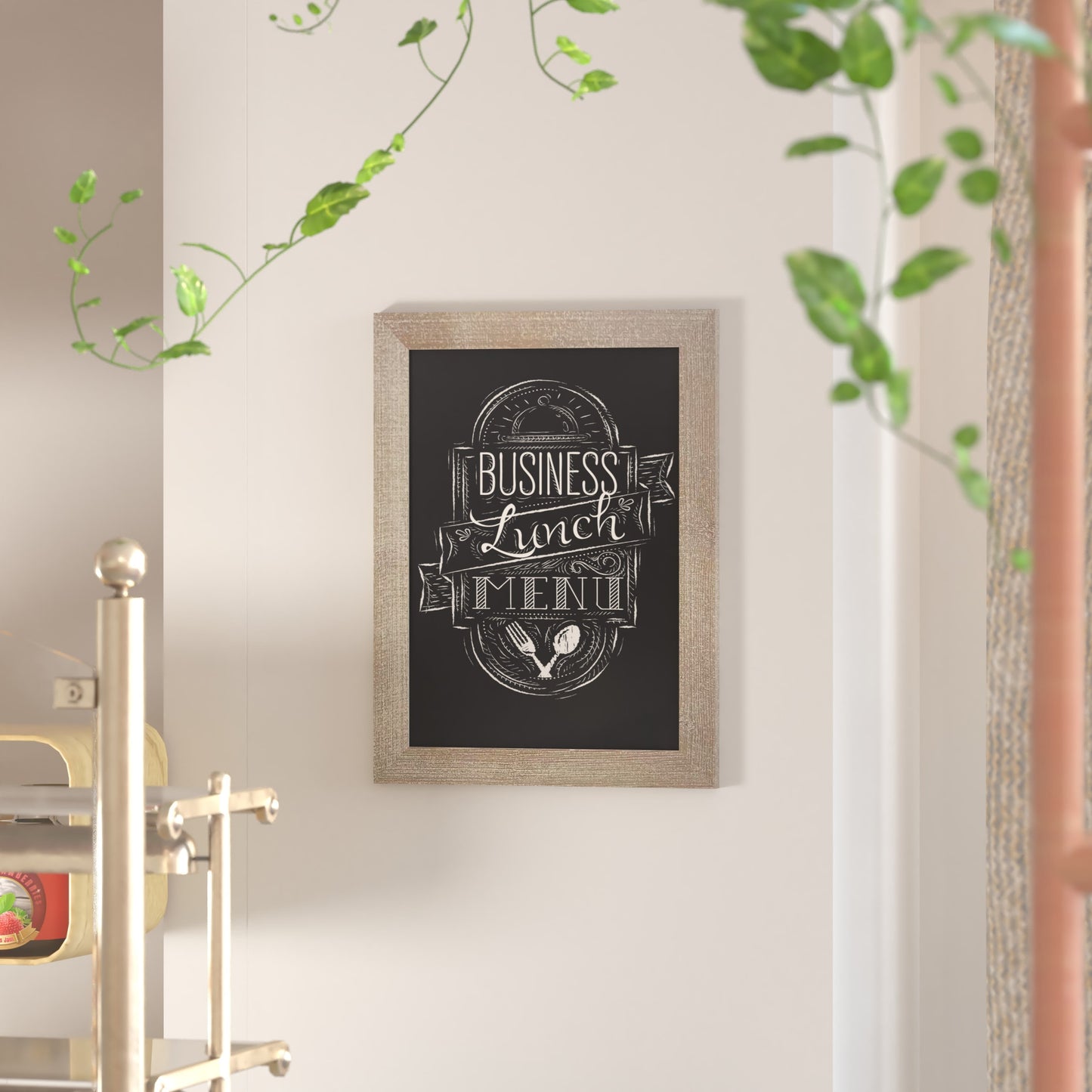 Canterbury Wall Mount Magnetic Chalkboard Sign with Eraser, Hanging Wall Chalkboard Memo Board for Home, School, or Business
