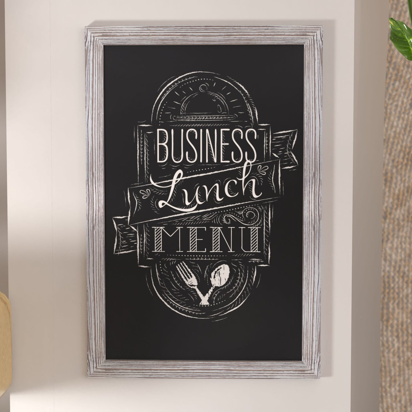 Canterbury Wall Mount Magnetic Chalkboard Sign with Eraser, Hanging Wall Chalkboard Memo Board for Home, School, or Business