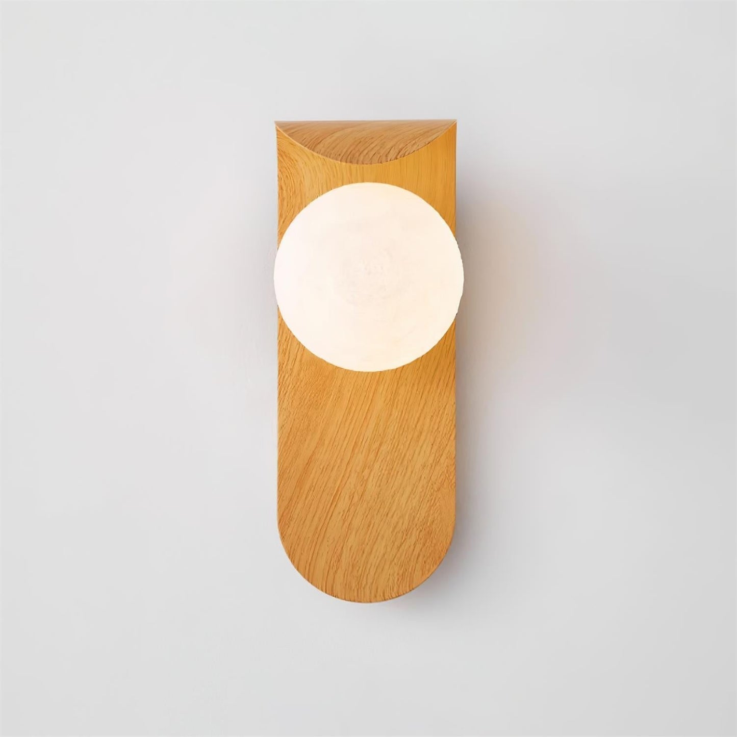 Wood Wall Light With Opal Globe Shade