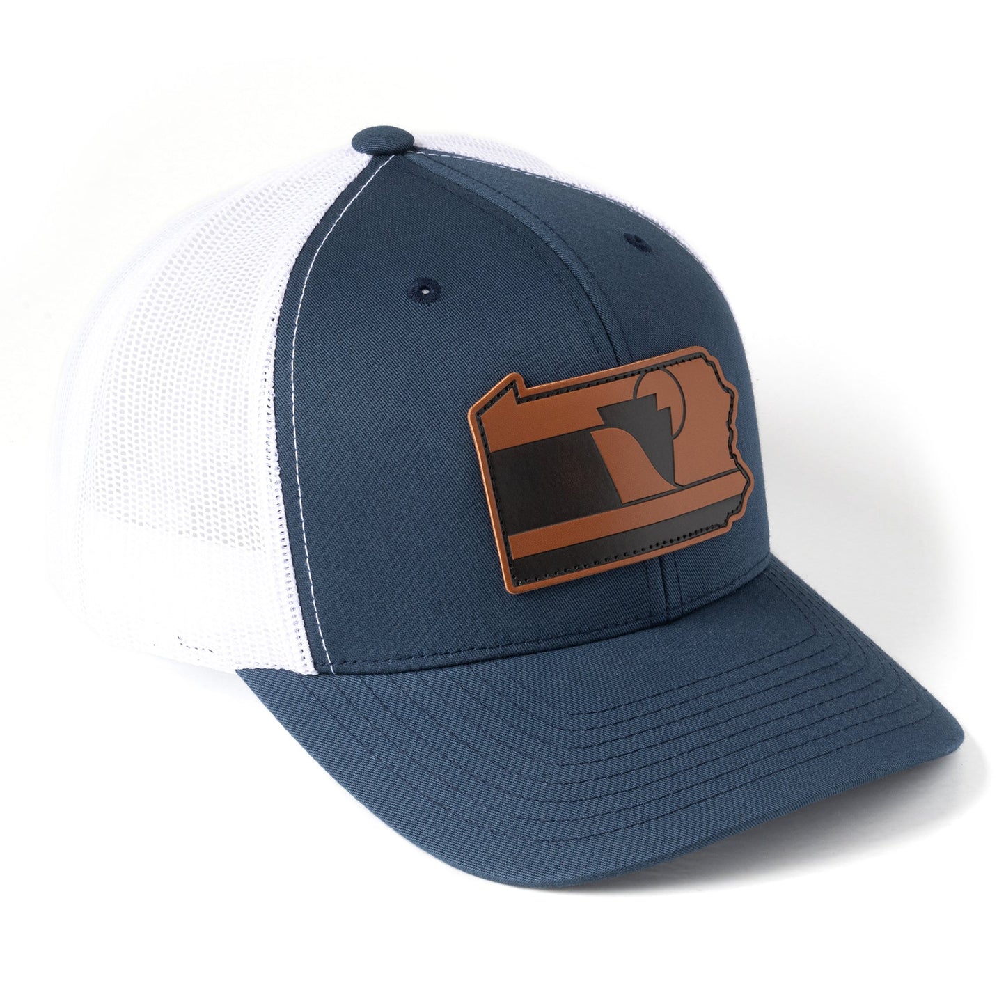 The Carnegie: Pennsylvania Hat | Snapback Trucker Leather Patch Hat
