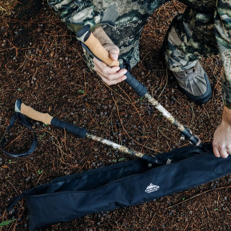 Carbon Fiber Quick Lock Trekking Poles w/ Mossy Oak Elements Contour Pattern