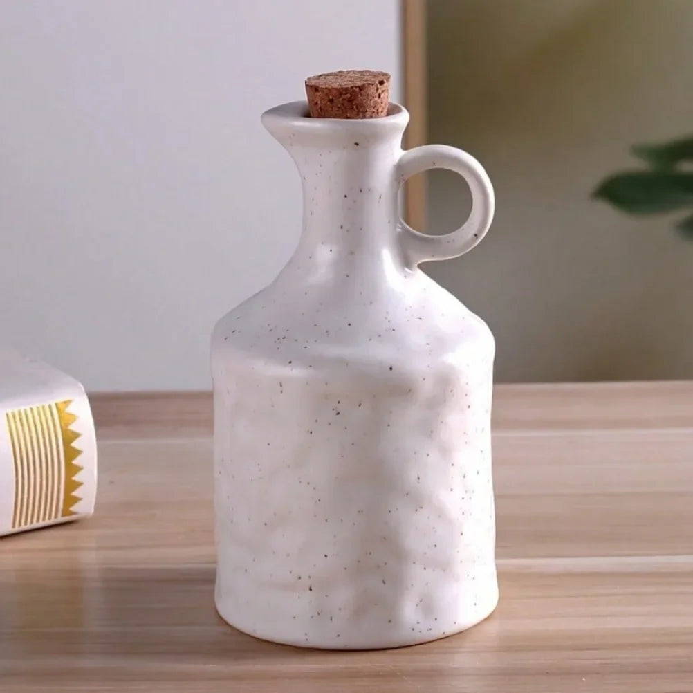 Oil Bottle with Stopper Lid 400 ml Covered Seasoning Dispenser