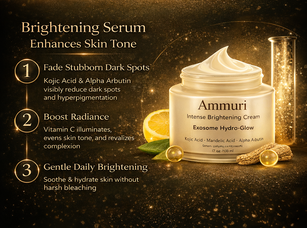 Ammuri Brightening Set – Kojic Acid Serum, Exosome Cream & SPF 50 | Dark Spot Care