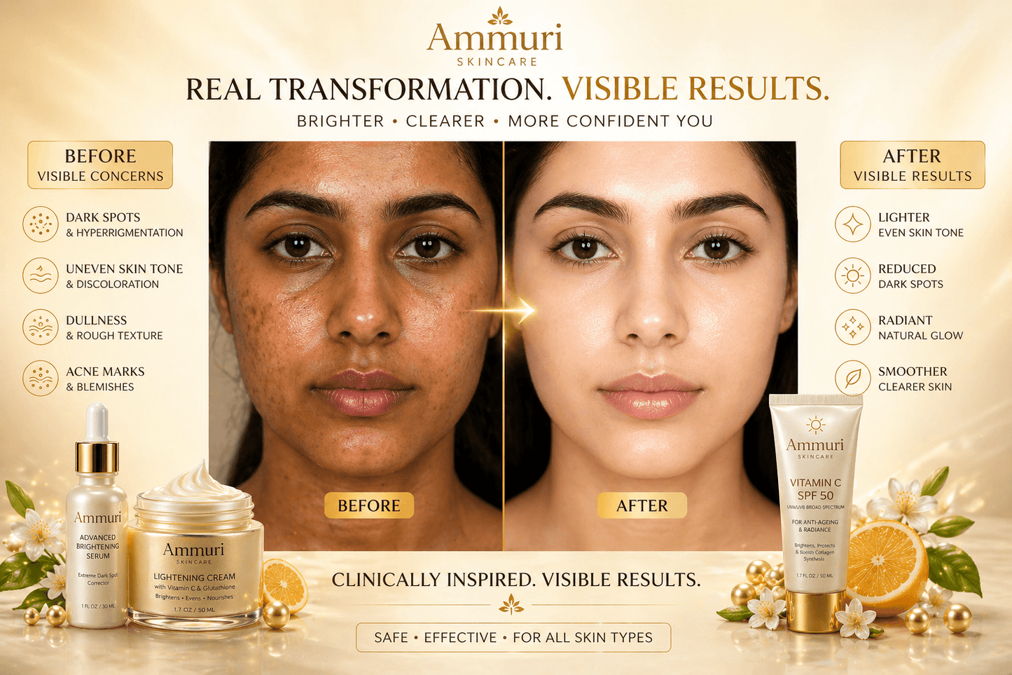 Ammuri Dark Spot Corrector Skincare Package – Brightening Trio