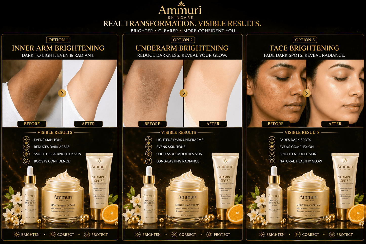 Ammuri Dark Spot Corrector Skincare Package – Brightening Trio