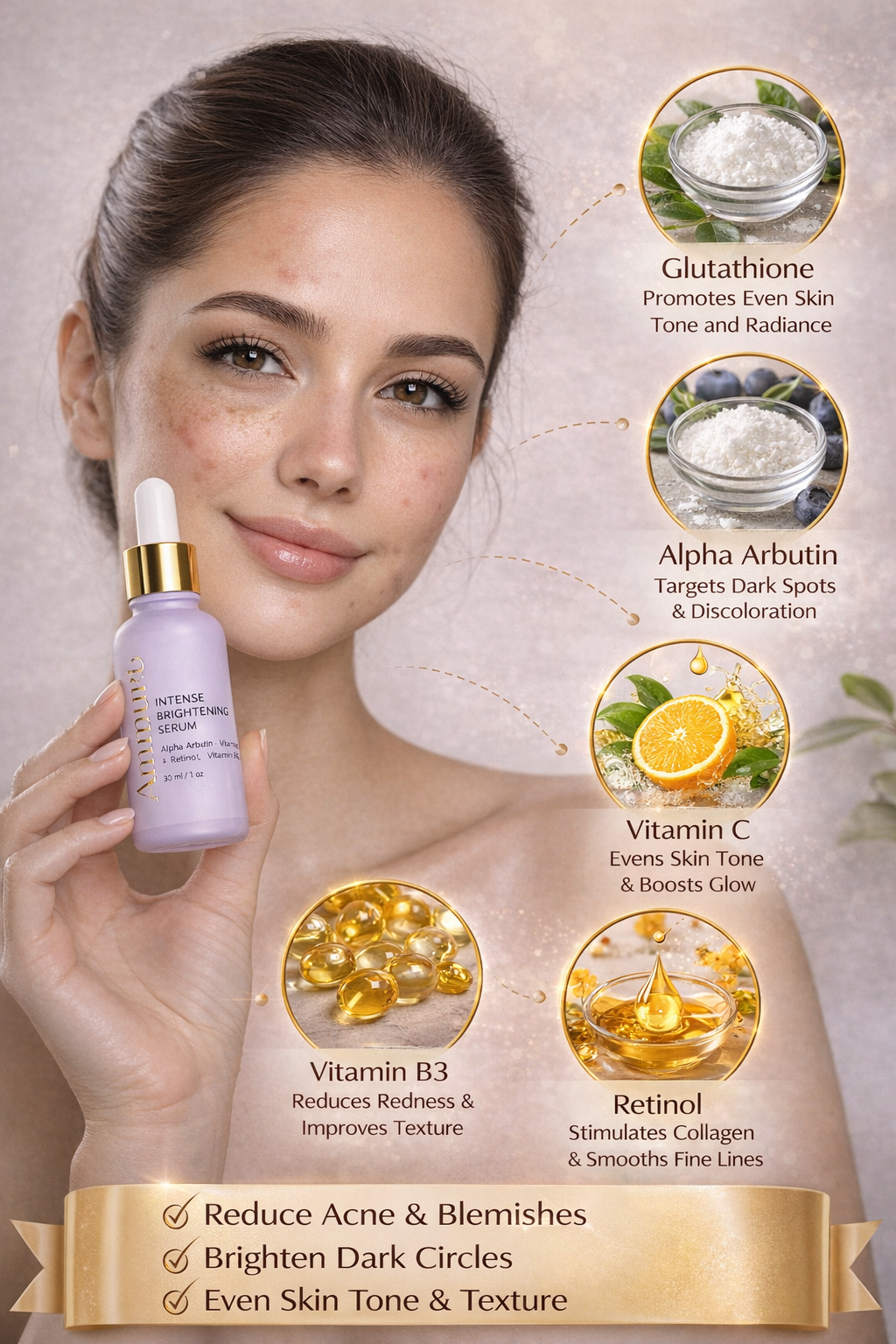 Ammuri Intense Skin Brightening Serum – Dark Spot & Radiance Treatment 30ml