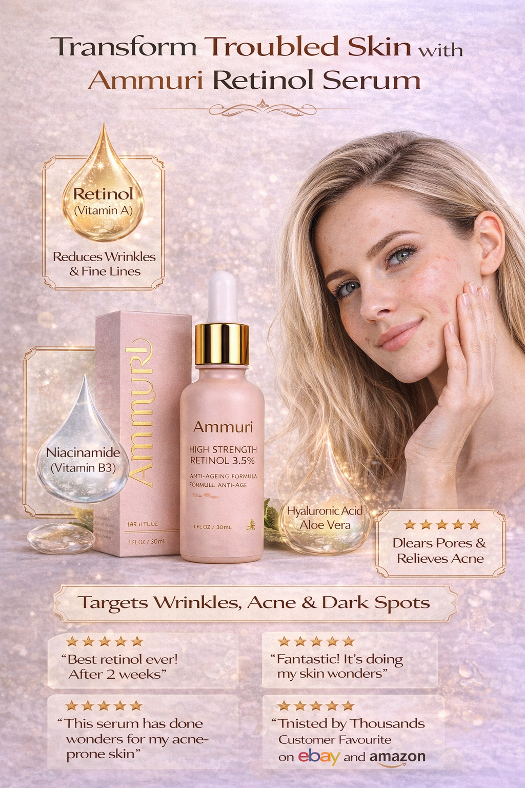 3.5% Retinol Face Serum for Wrinkles & Skin Renewal