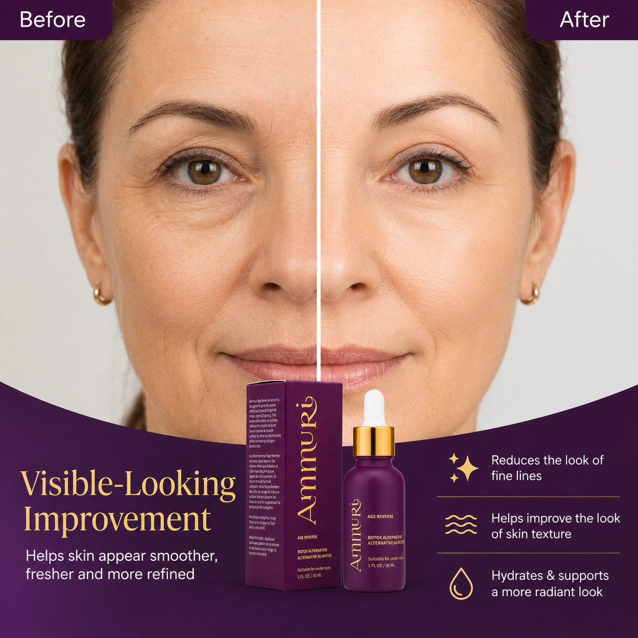 Age Reverse Peptide Serum with Argireline – 30ml