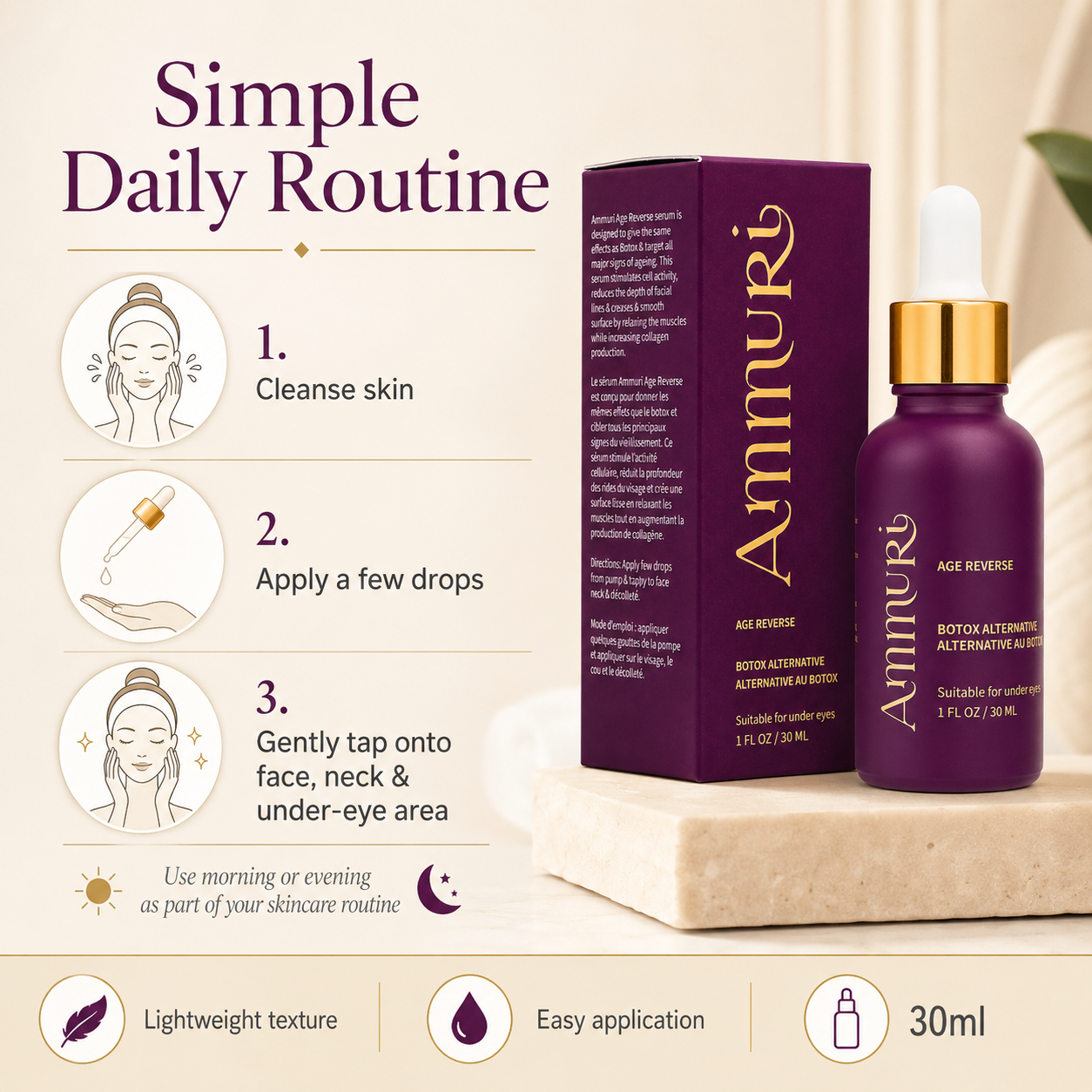 Age Reverse Peptide Serum with Argireline – 30ml