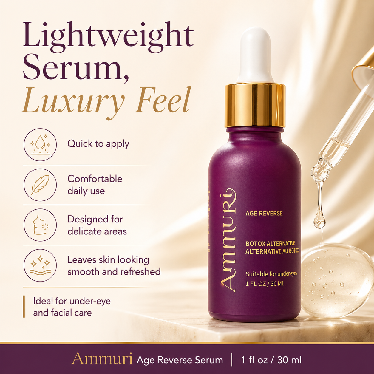 Age Reverse Peptide Serum with Argireline – 30ml