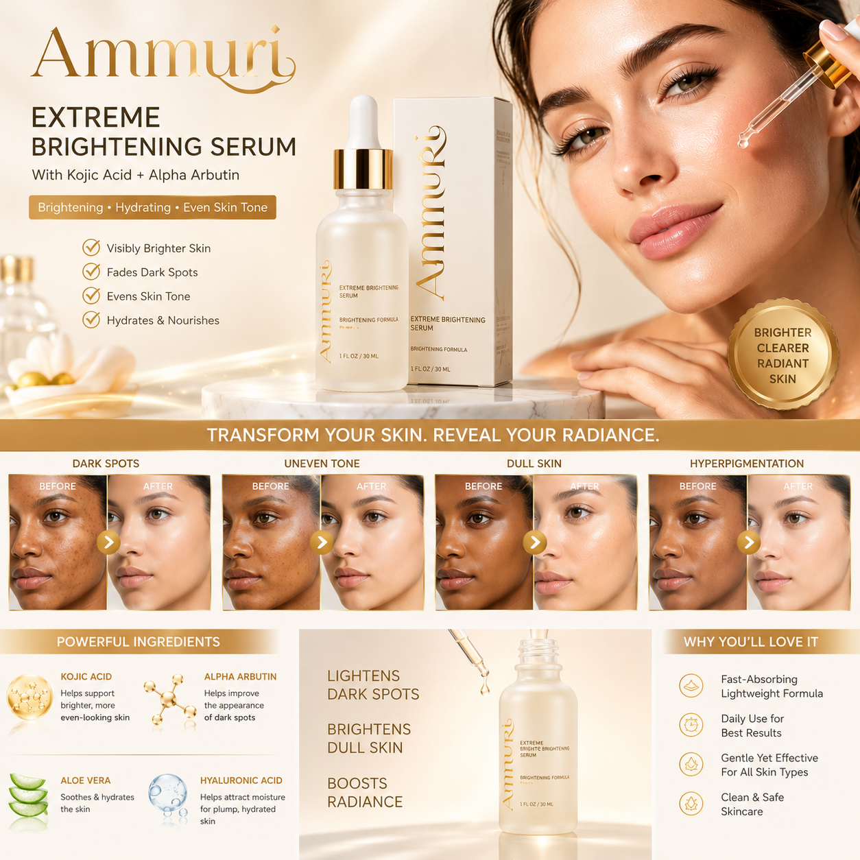 Ammuri Extreme Brightening Serum 30ml | Dark Spot & Radiance Serum