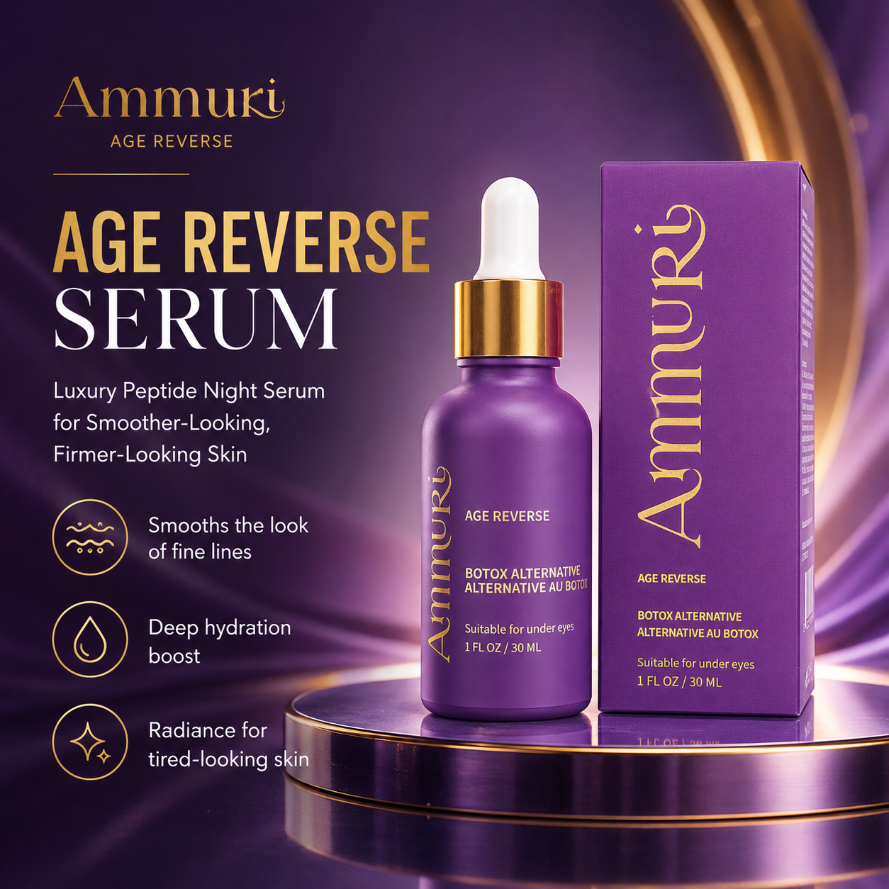 Ammuri Age Reverse Peptide Serum for Fine Lines & Wrinkles