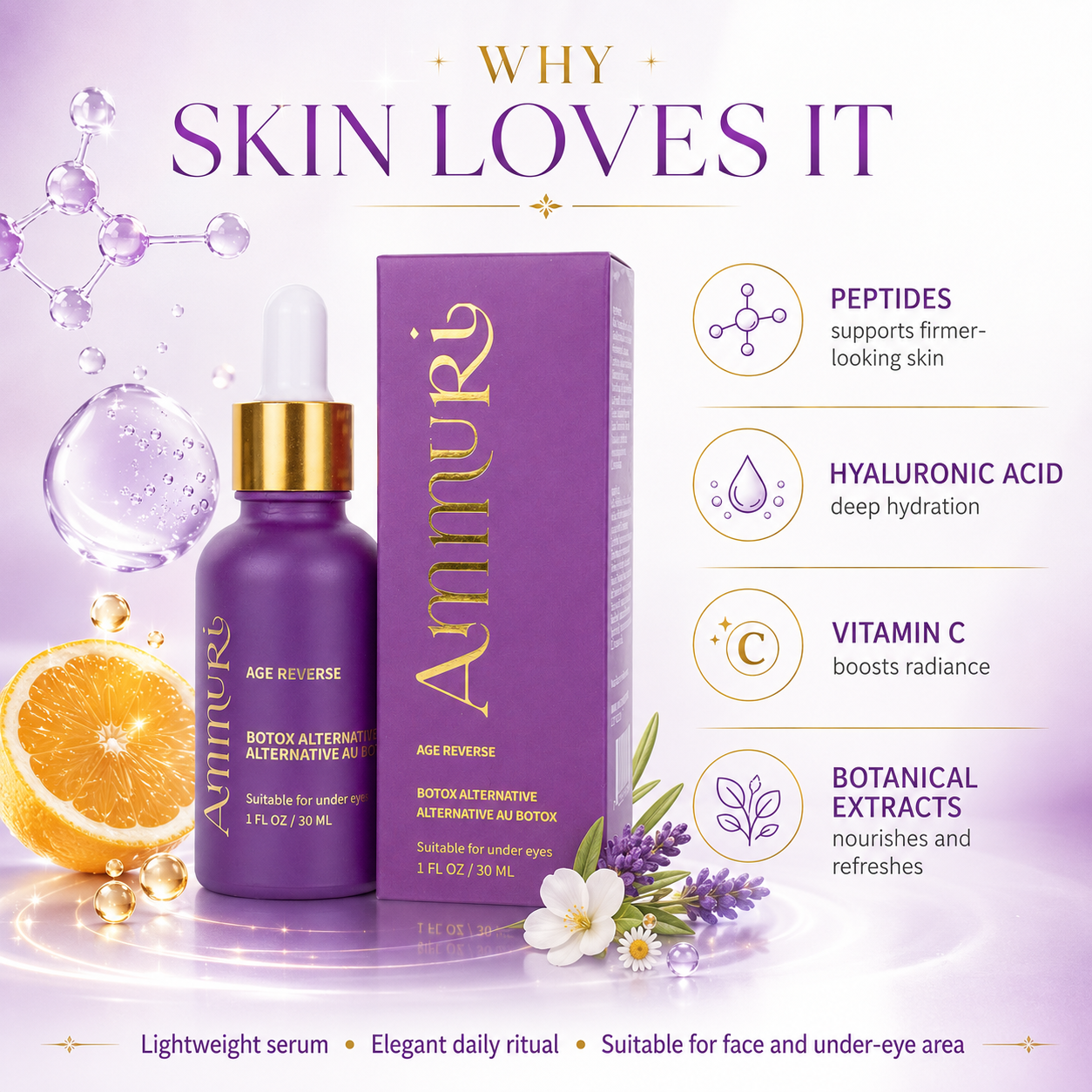 Ammuri Age Reverse Peptide Serum for Fine Lines & Wrinkles