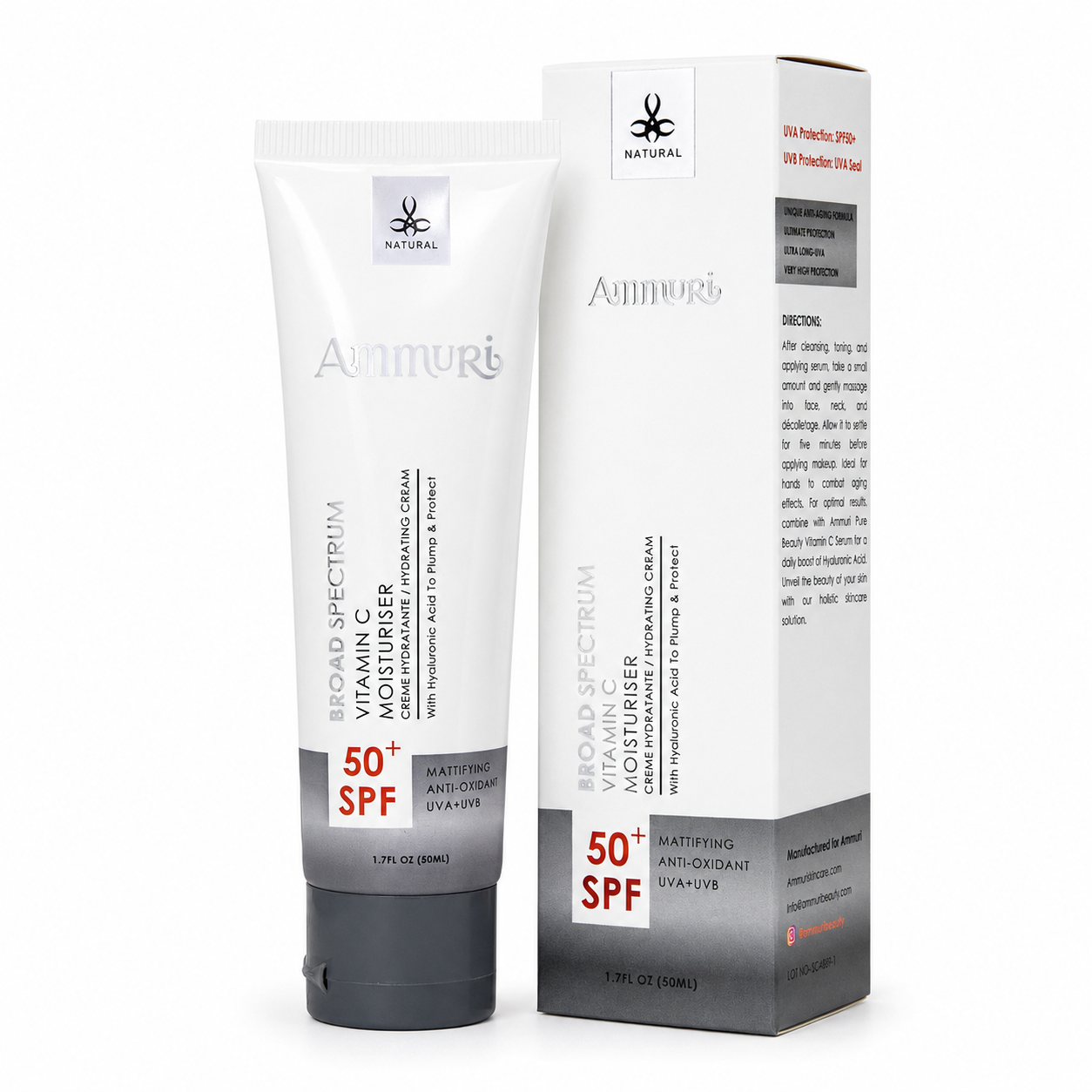 Ammuri Vitamin C Day Cream SPF50 - Brightening Moisturizer Sun Protection