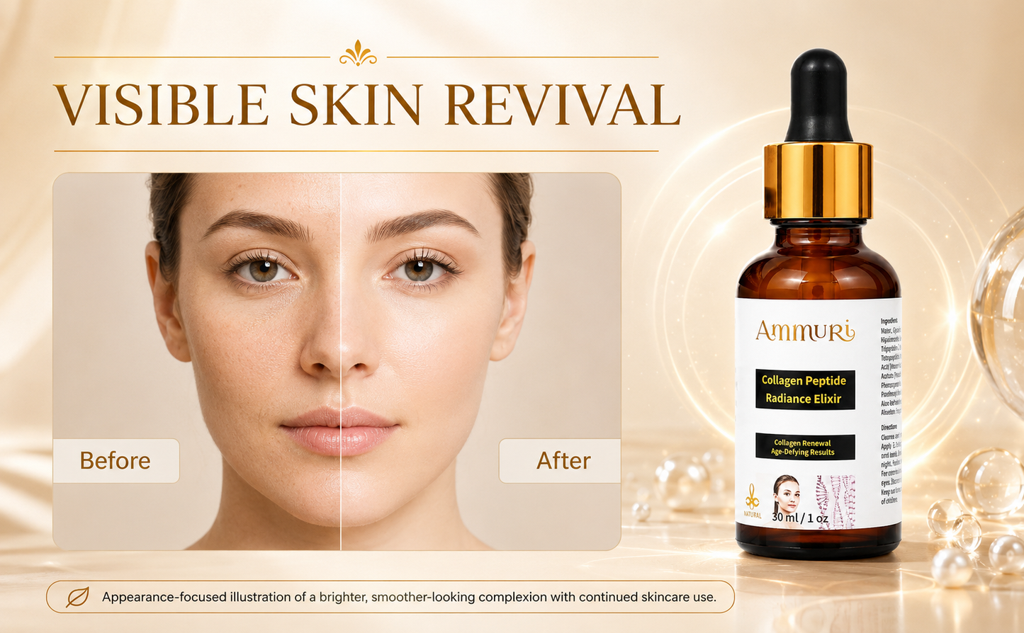 Ammuri Collagen Peptide Radiance Elixir – Advanced Anti-Ageing Serum 30ml