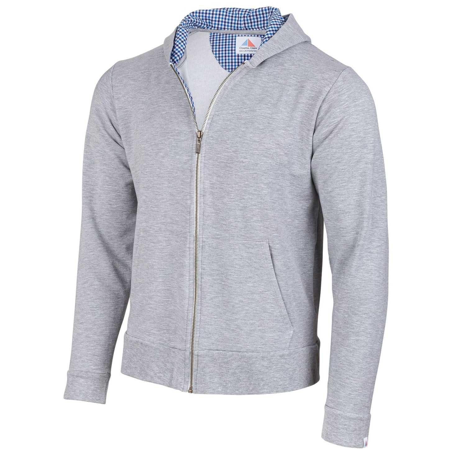Nantucket Full Zip Deckhand Hoodie - Athletic Grey