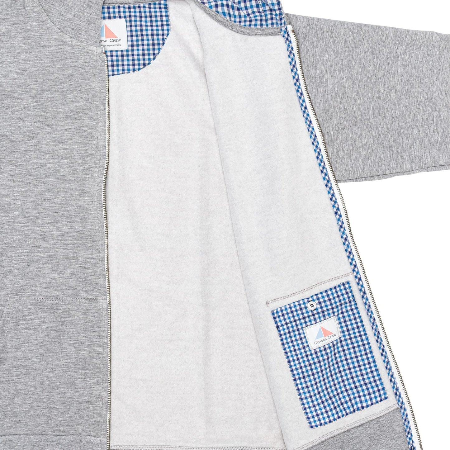 Nantucket Full Zip Deckhand Hoodie - Athletic Grey