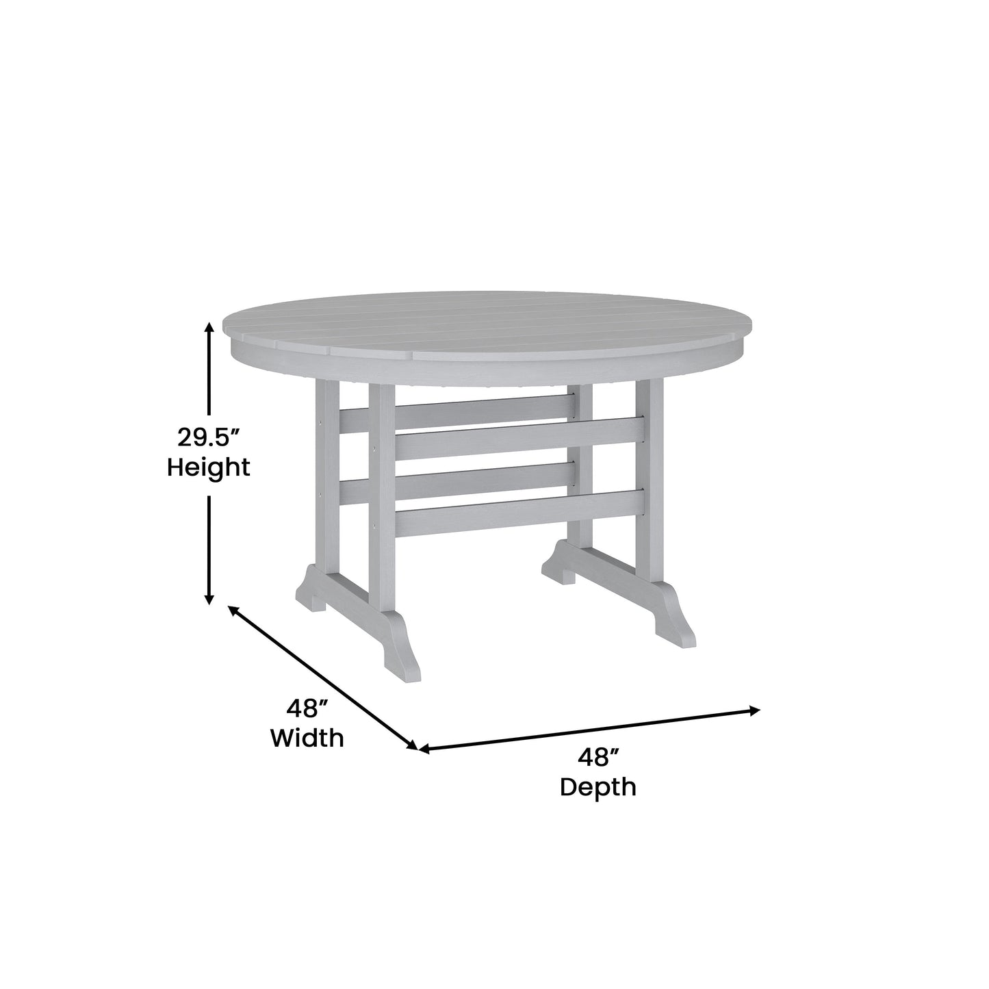 Colonel Commercial Grade Indoor/Outdoor Recycled HDPE Adirondack Dining Table
