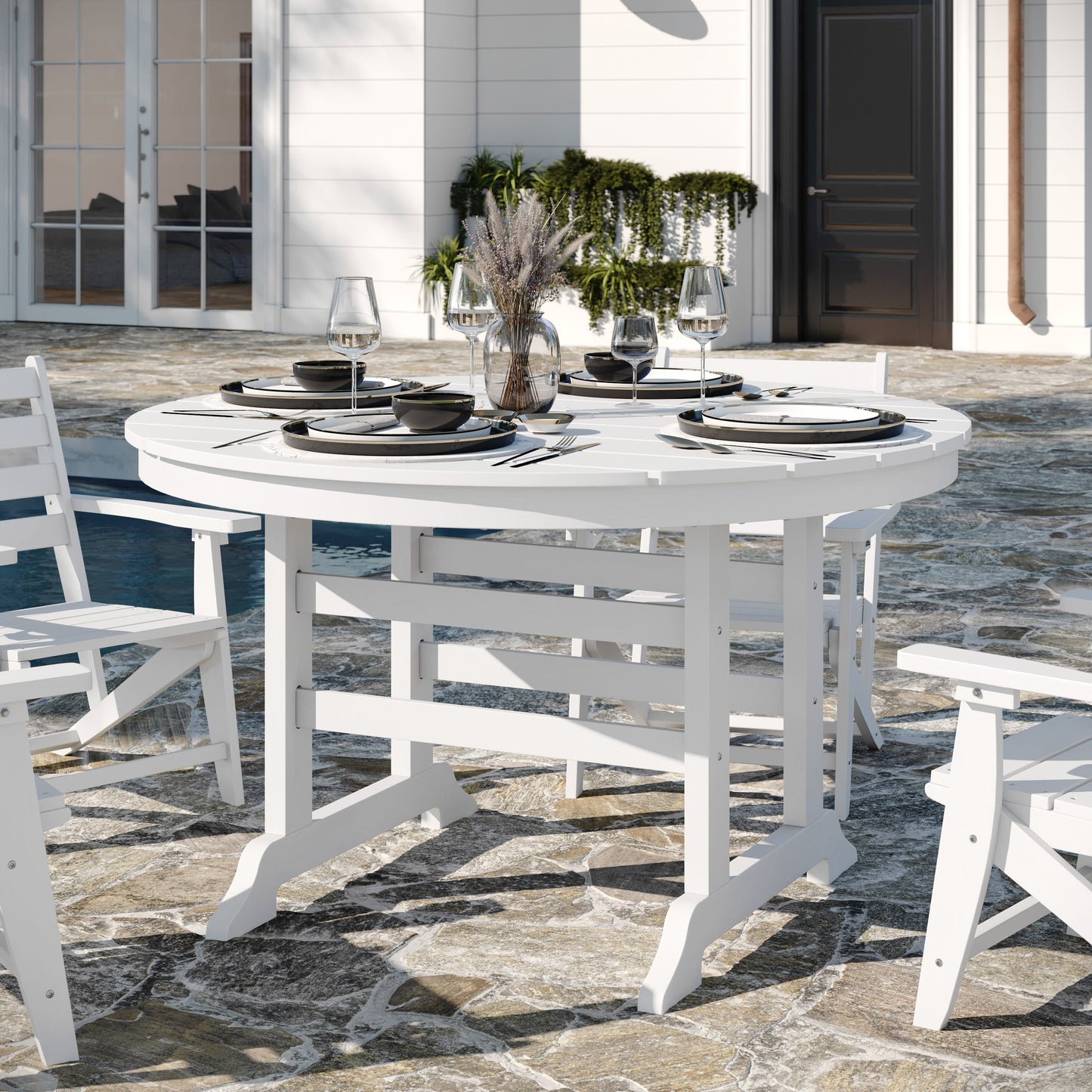 Colonel Commercial Grade Indoor/Outdoor Recycled HDPE Adirondack Dining Table