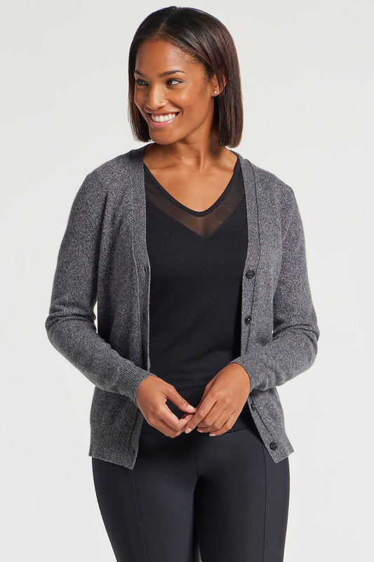 Missy Cashmere Cardigan in Charcoal