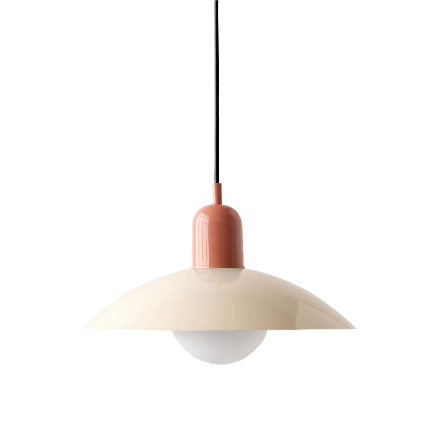 Bauhaus Minimalist Wrought Iron Pendant Light With Dome Shade