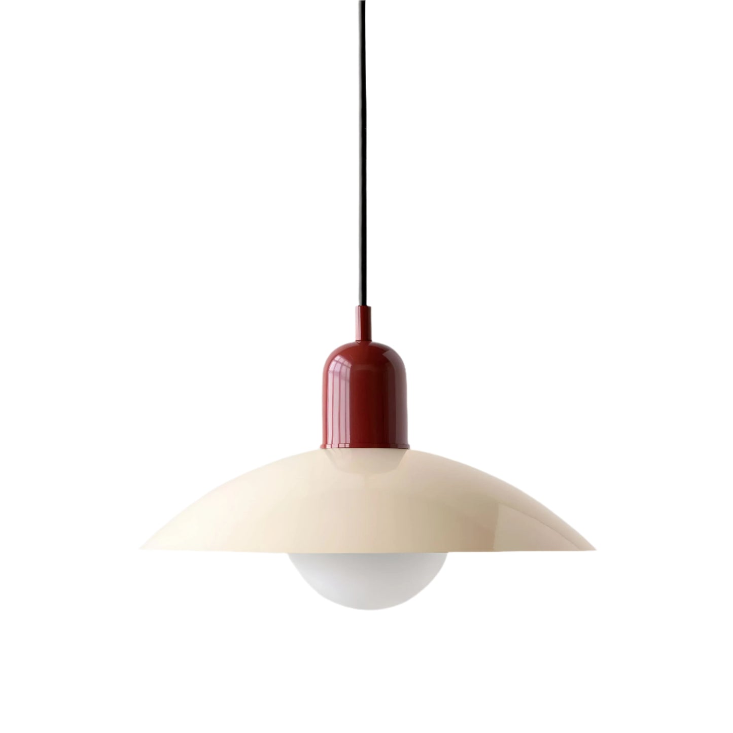 Bauhaus Minimalist Wrought Iron Pendant Light With Dome Shade