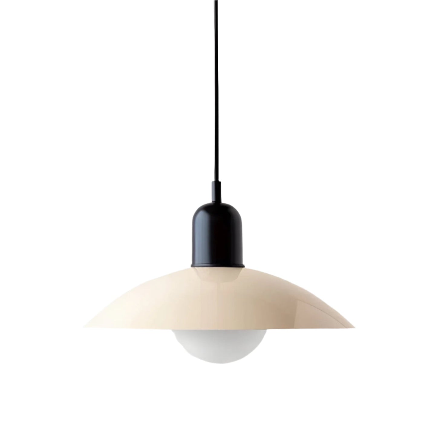 Bauhaus Minimalist Wrought Iron Pendant Light With Dome Shade