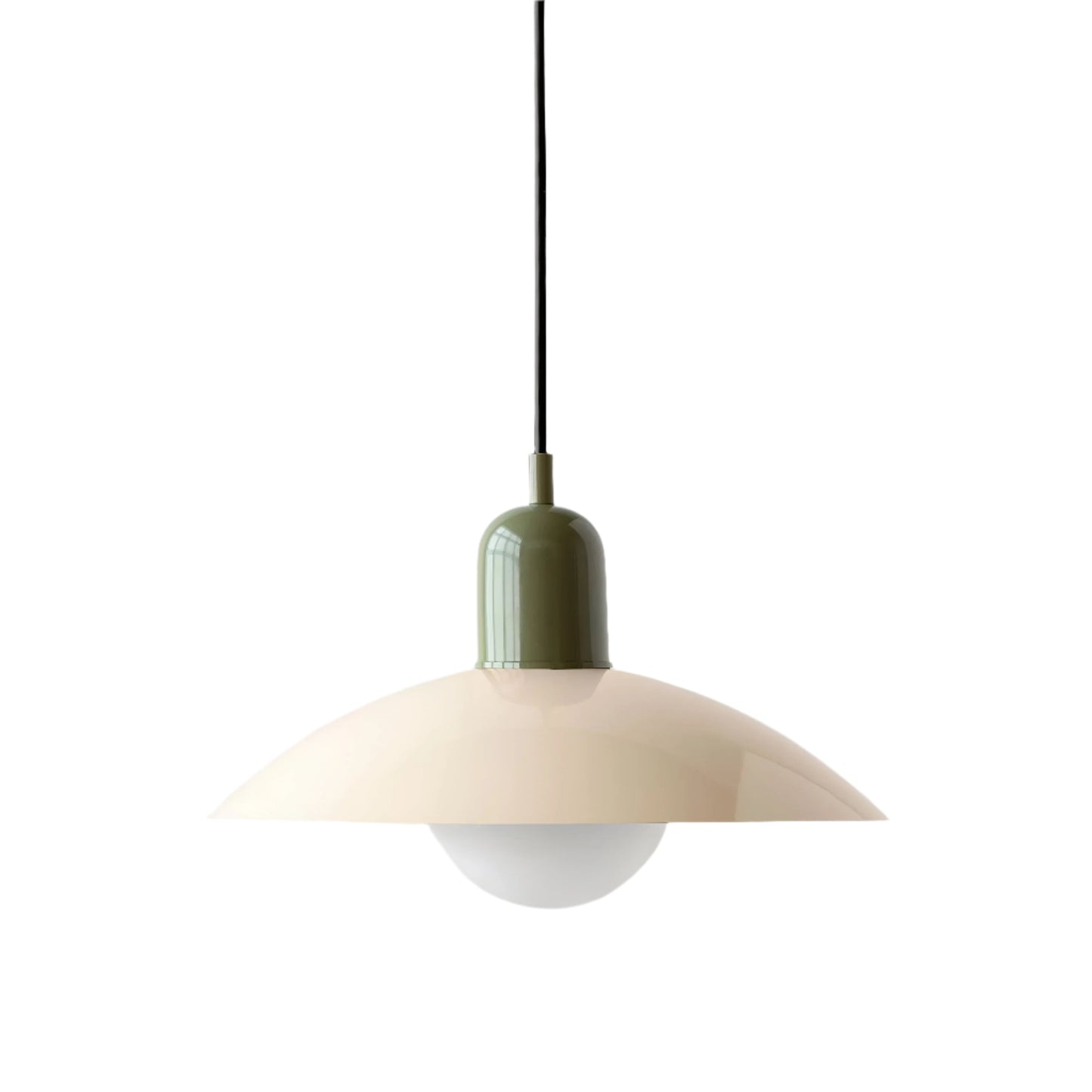 Bauhaus Minimalist Wrought Iron Pendant Light With Dome Shade