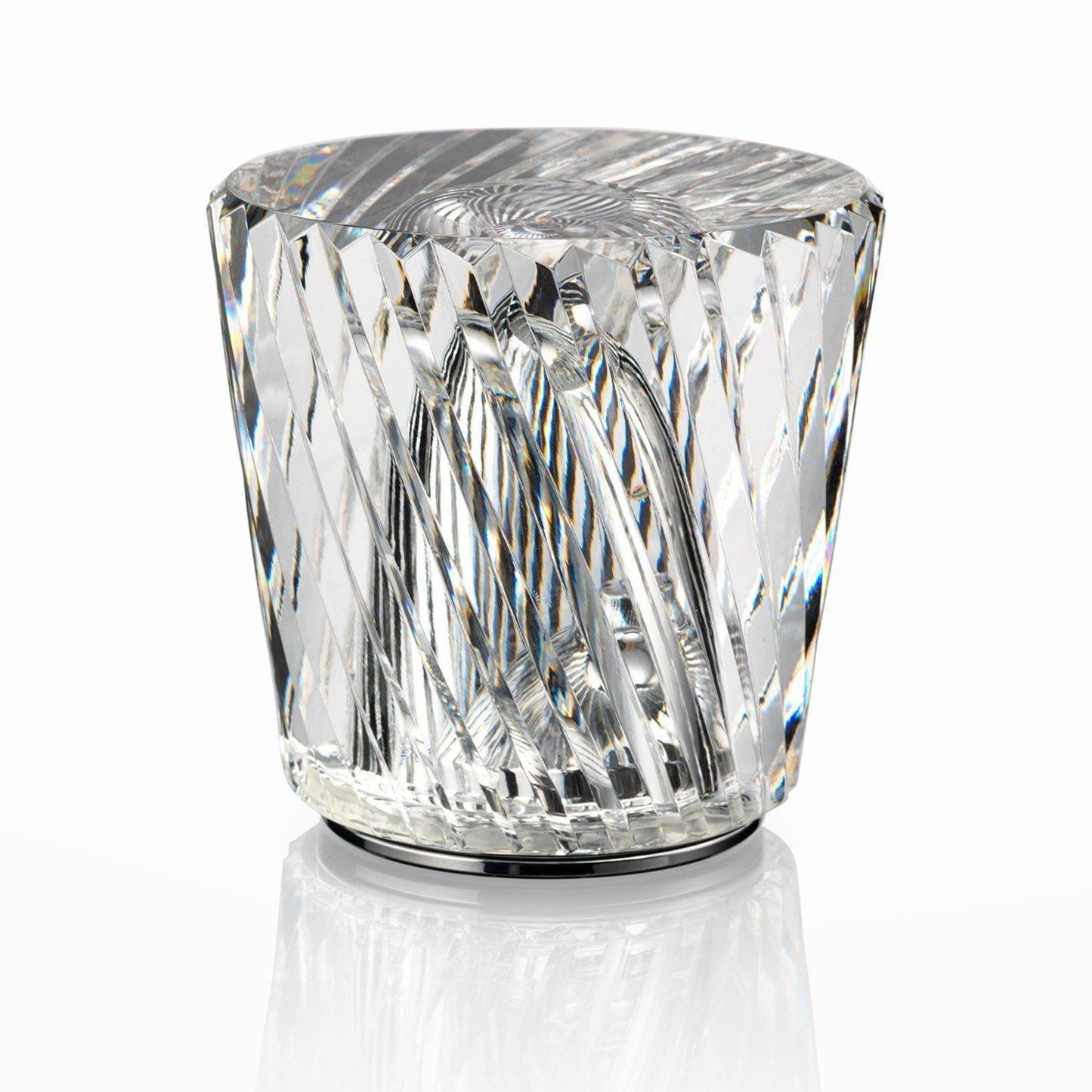 Diamond-Cut Crystal Table Lamp With Faceted Prism Shade