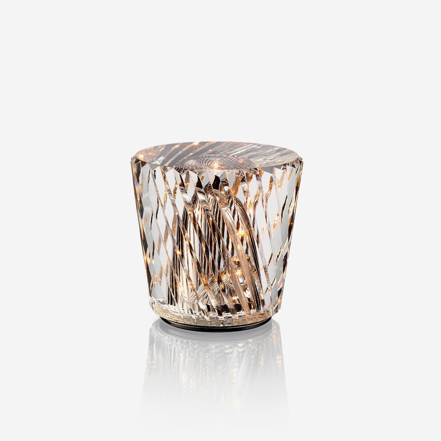 Diamond-Cut Crystal Table Lamp With Faceted Prism Shade
