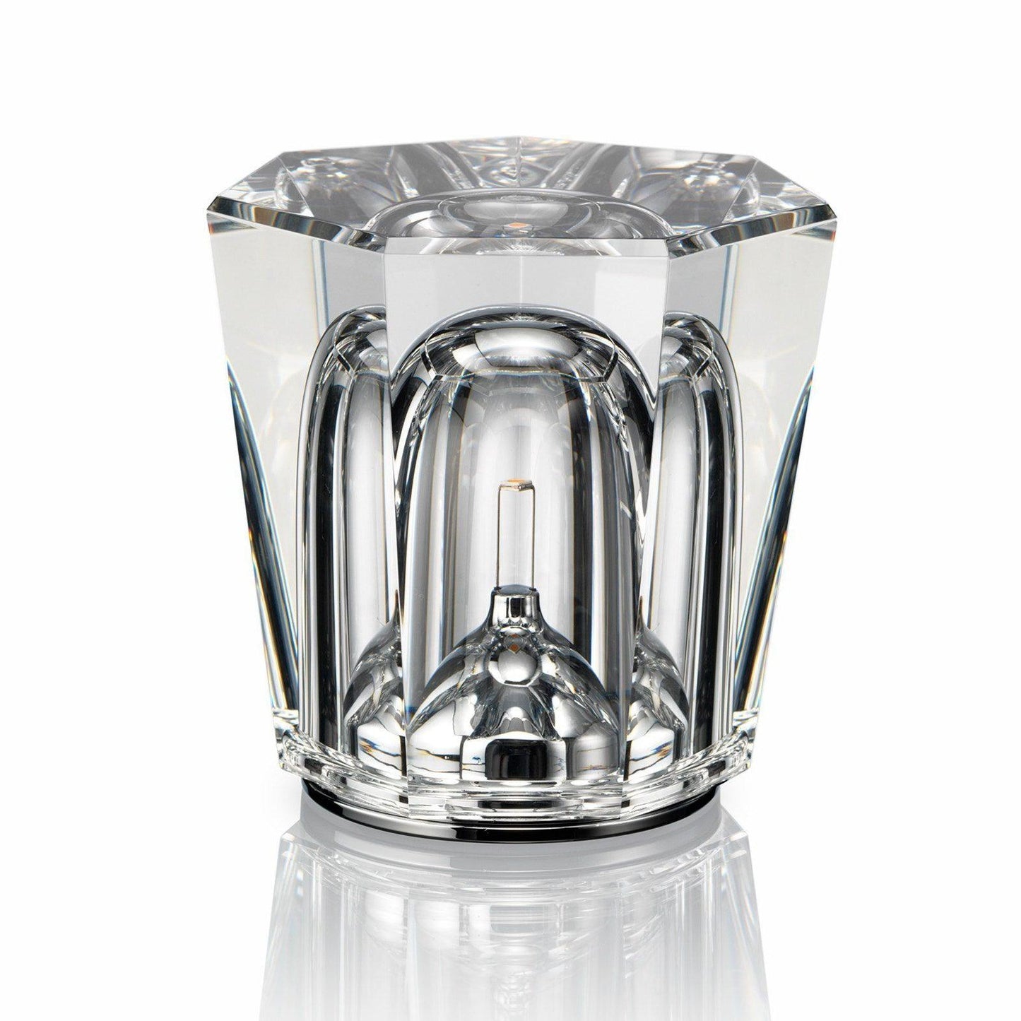 Diamond-Cut Crystal Table Lamp With Faceted Prism Shade