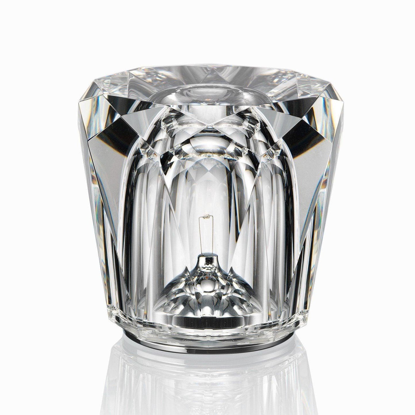 Diamond-Cut Crystal Table Lamp With Faceted Prism Shade