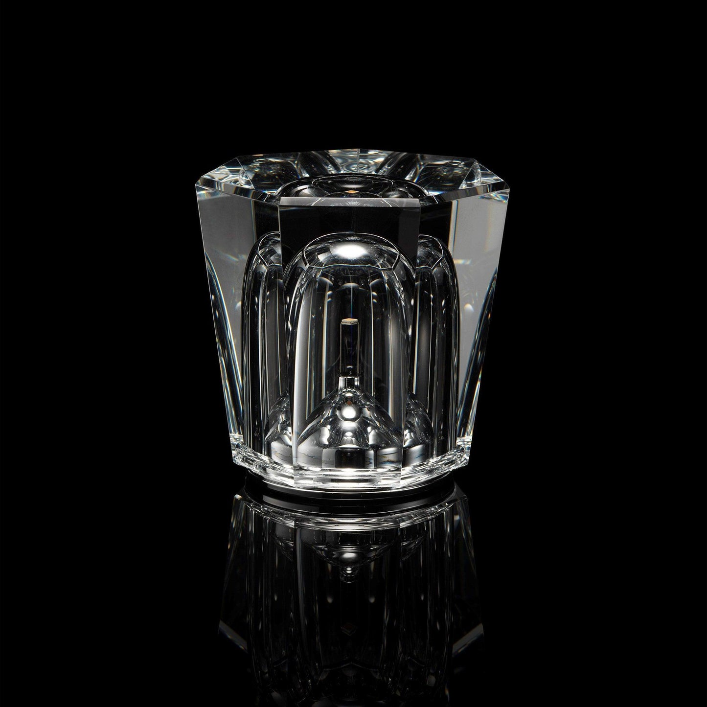 Diamond-Cut Crystal Table Lamp With Faceted Prism Shade