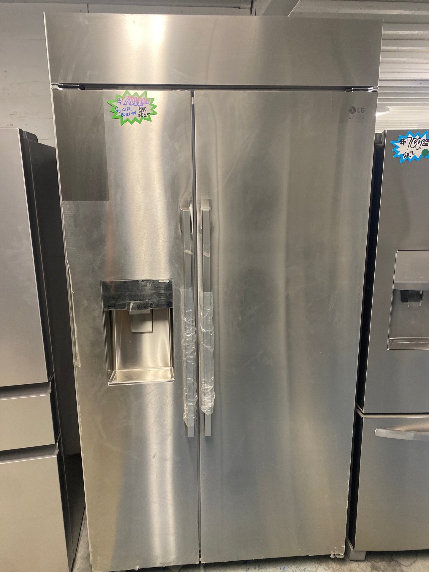 LG 26 cu. ft. Capacity stainless steel side-by-side BUILT-IN Refrigerator