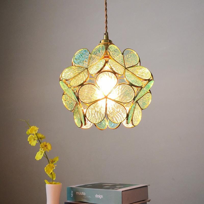 Flower Glass Petal Cluster Pendant Light