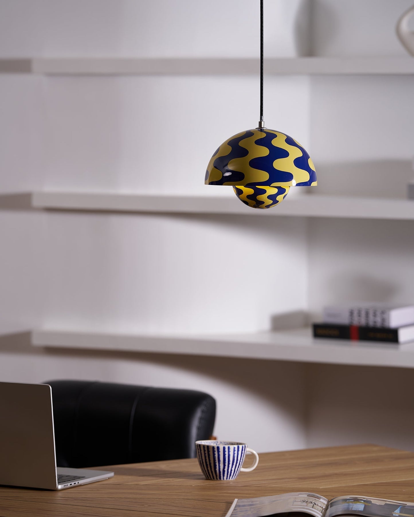 Dome Shade Pendant Light With Floating Globe Diffuser
