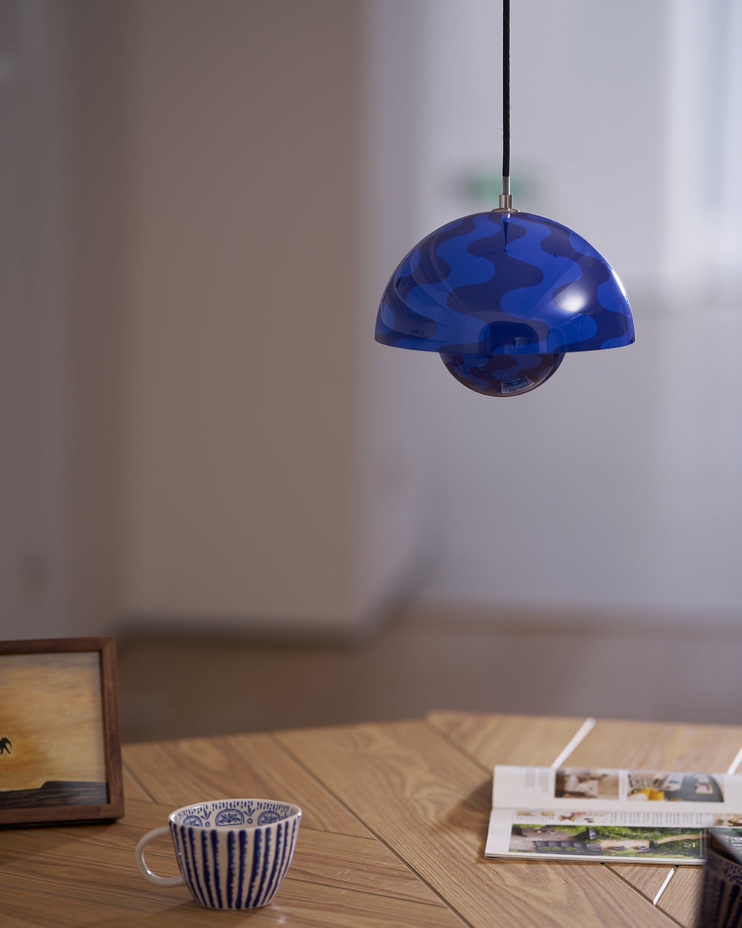 Dome Shade Pendant Light With Floating Globe Diffuser