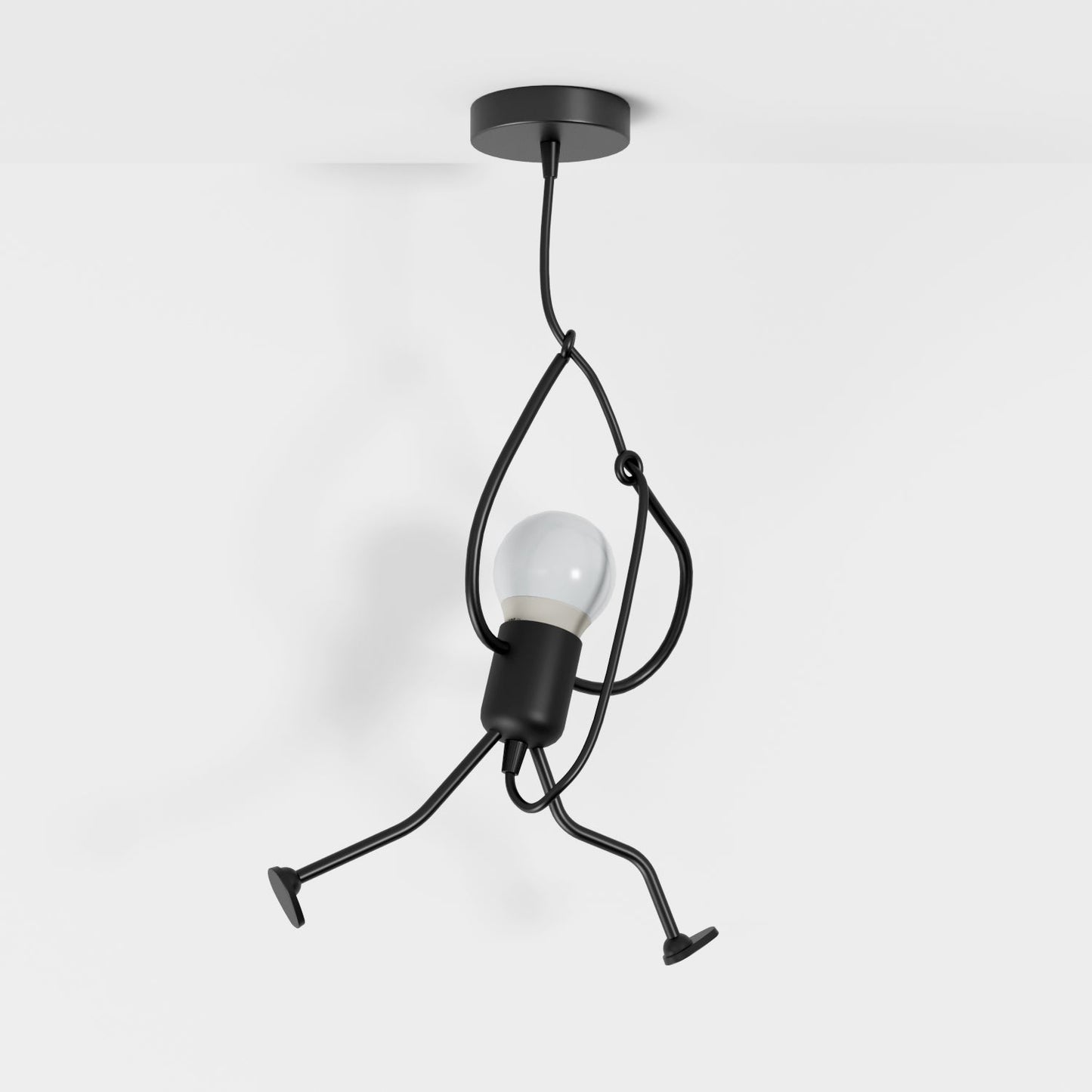 Wrought Iron Pendant Light With Adjustable Cord
