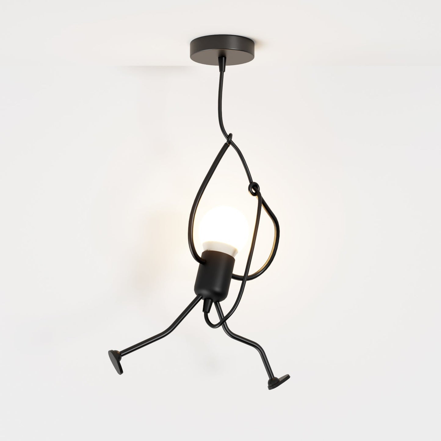 Wrought Iron Pendant Light With Adjustable Cord