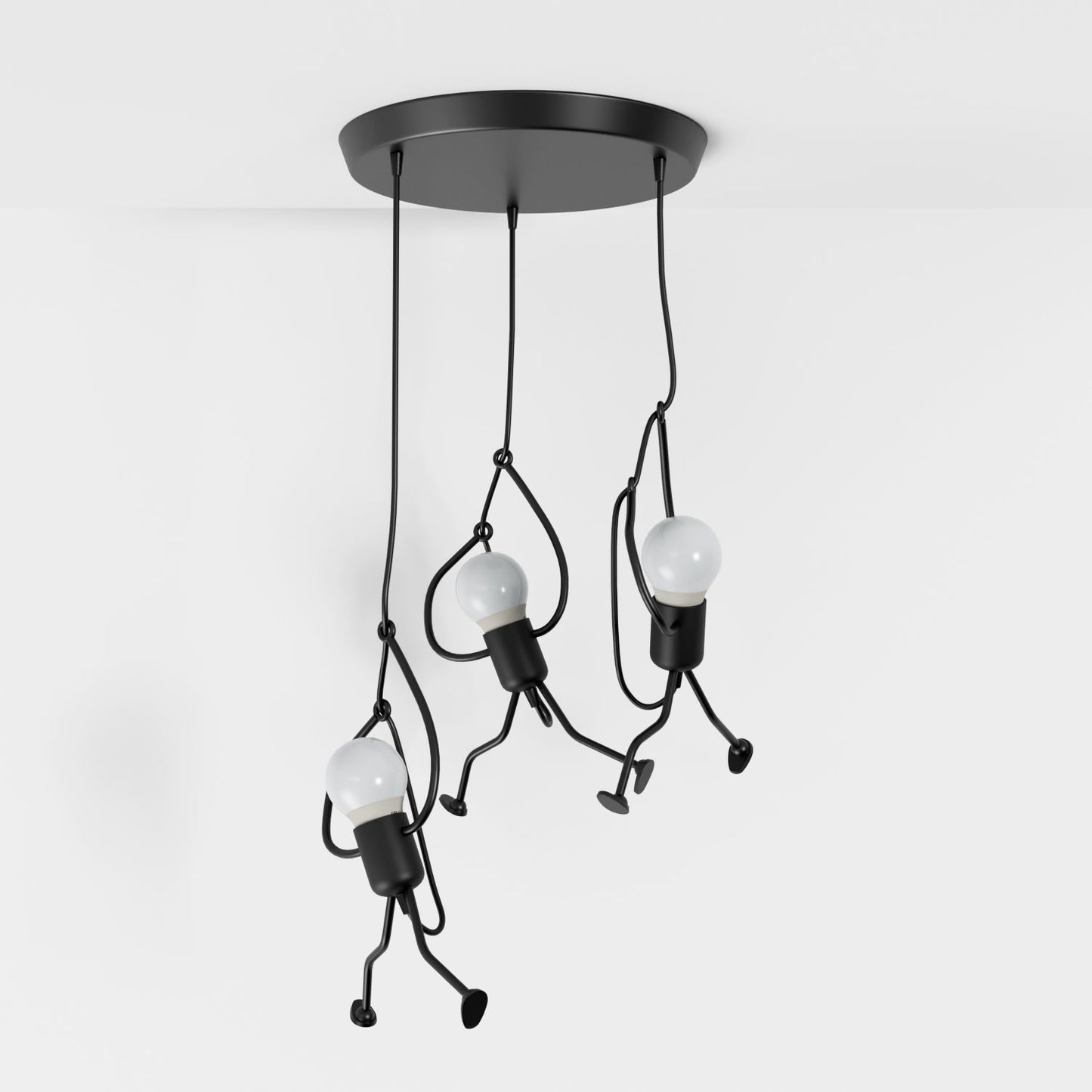 Wrought Iron Pendant Light With Adjustable Cord