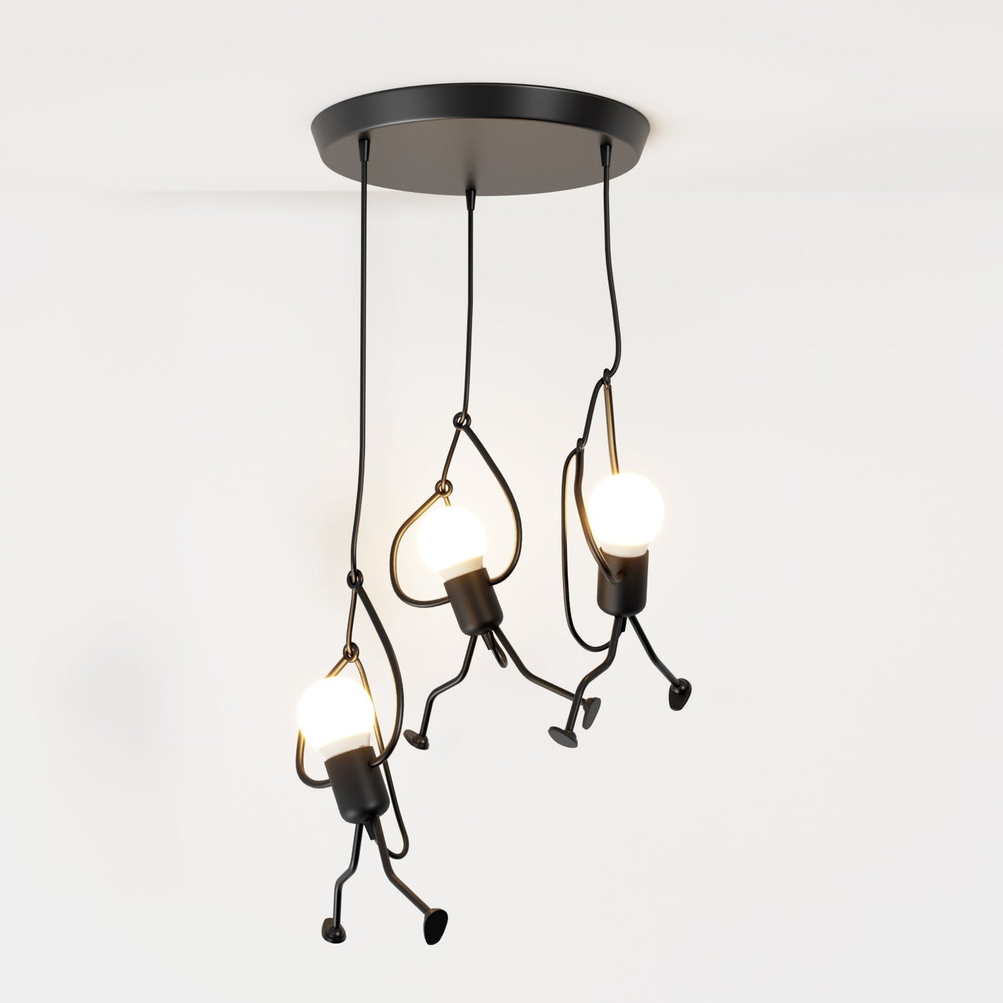 Wrought Iron Pendant Light With Adjustable Cord
